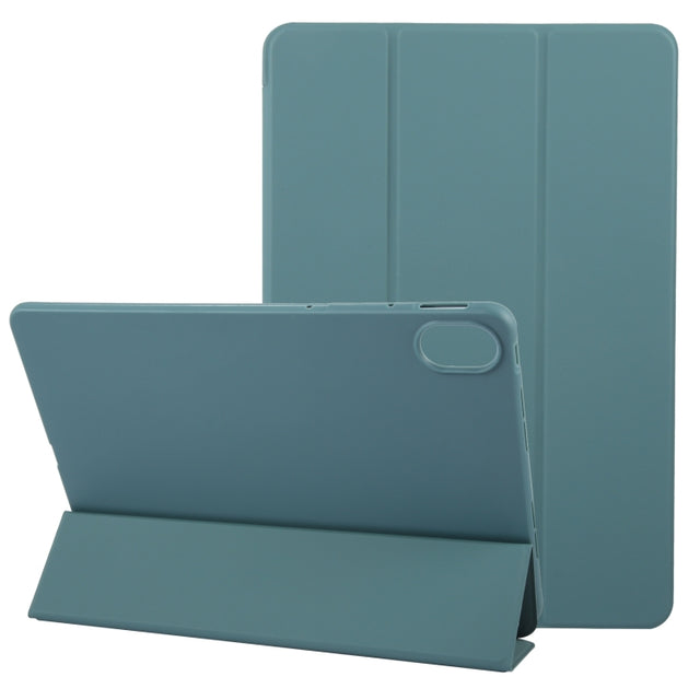 For Huawei MatePad 11.5 S GEBEI 3-folding Holder Shockproof Flip Leather Tablet Case(Dark Green)