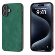 For iPhone 16 Plus Black Frame PU Leather Full Coverage Phone Case(Green) - iPhone 16 Plus Cases by PMC TechLife | Online Shopping South Africa | PMC TechLife | Buy Now Pay Later Mobicred