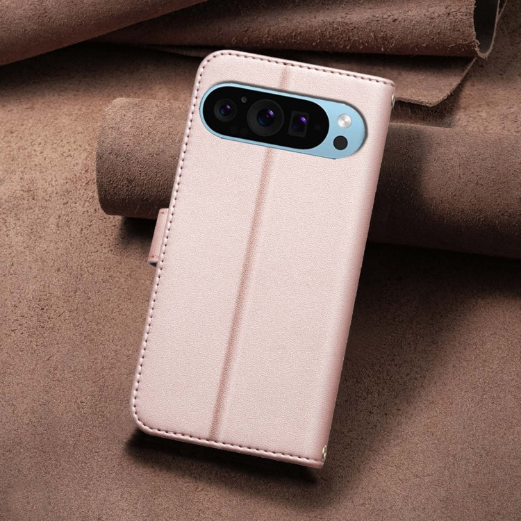 For Google Pixel 9 Square Texture Leather Phone Case(Rose Gold)