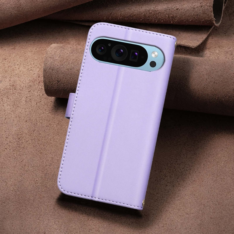 For Google Pixel 9 Pro Square Texture Leather Phone Case(Purple)