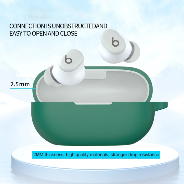 For Beats Solo Buds Wireless Earphones Silicone Protective Case with Hole(Dark Green)