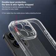 For iPhone 16 Plus Four Corner Airbag Transparent Glass Phone Case