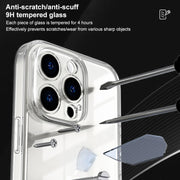 For iPhone 16 Plus Four Corner Airbag Transparent Glass Phone Case