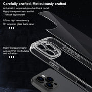 For iPhone 16 Plus Four Corner Airbag Transparent Glass Phone Case