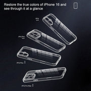For iPhone 16 Plus Four Corner Airbag Transparent Glass Phone Case