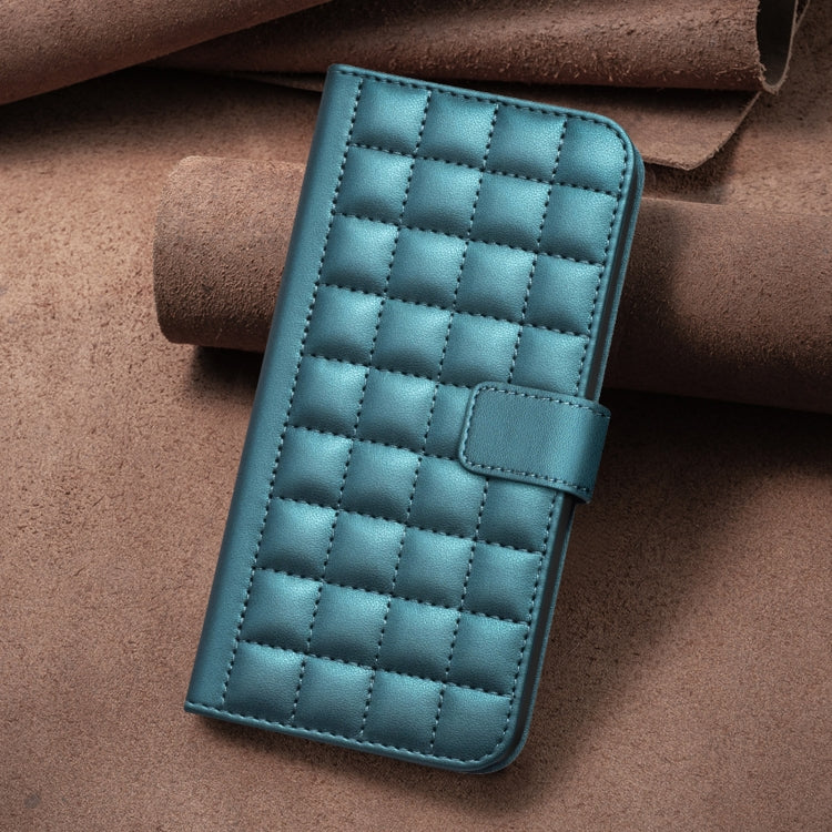 For iPhone 16e Square Texture Leather Phone Case(Green)