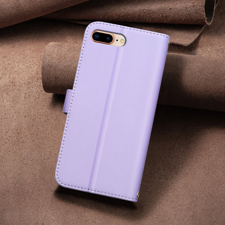 For iPhone 16e Square Texture Leather Phone Case(Purple)