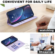For iPhone 16e Square Texture Leather Phone Case(Purple)