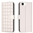 For iPhone 16e Square Texture Leather Phone Case(Beige) - iPhone 16e Cases by PMC TechLife | Online Shopping South Africa | PMC TechLife | Buy Now Pay Later Mobicred