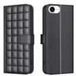 For iPhone 16e Square Texture Leather Phone Case(Black) - iPhone 16e Cases by PMC TechLife | Online Shopping South Africa | PMC TechLife | Buy Now Pay Later Mobicred