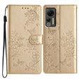For Ulefone Note 14 Butterflies and Flowers Leather Phone Case(Gold) - Ulefone Cases by PMC Jewellery | Online Shopping South Africa | PMC Jewellery | Buy Now Pay Later Mobicred