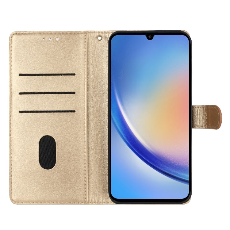 For Ulefone Note 14 Butterflies and Flowers Leather Phone Case(Gold)