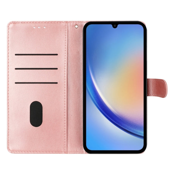For Ulefone Note 14 Butterflies and Flowers Leather Phone Case(Rose Gold)