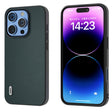 For iPhone 16 Pro ABEEL Black Frame Genuine Leather Elegant Phone Case(Green) - iPhone 16 Pro Cases by PMC TechLife | Online Shopping South Africa | PMC TechLife | Buy Now Pay Later Mobicred