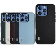 For iPhone 16 Pro ABEEL Black Frame Genuine Leather Elegant Phone Case(Green)
