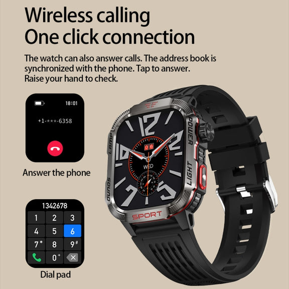 HT29 2.01 inch IPS Screen Triple Proof Smart Watch with Banknote Detector Light(Yellow)