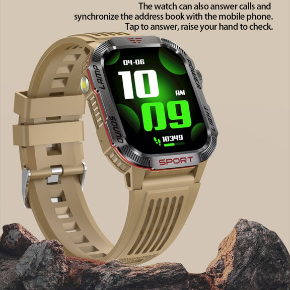 HT29 2.01 inch IPS Screen Triple Proof Smart Watch with Banknote Detector Light(Yellow)