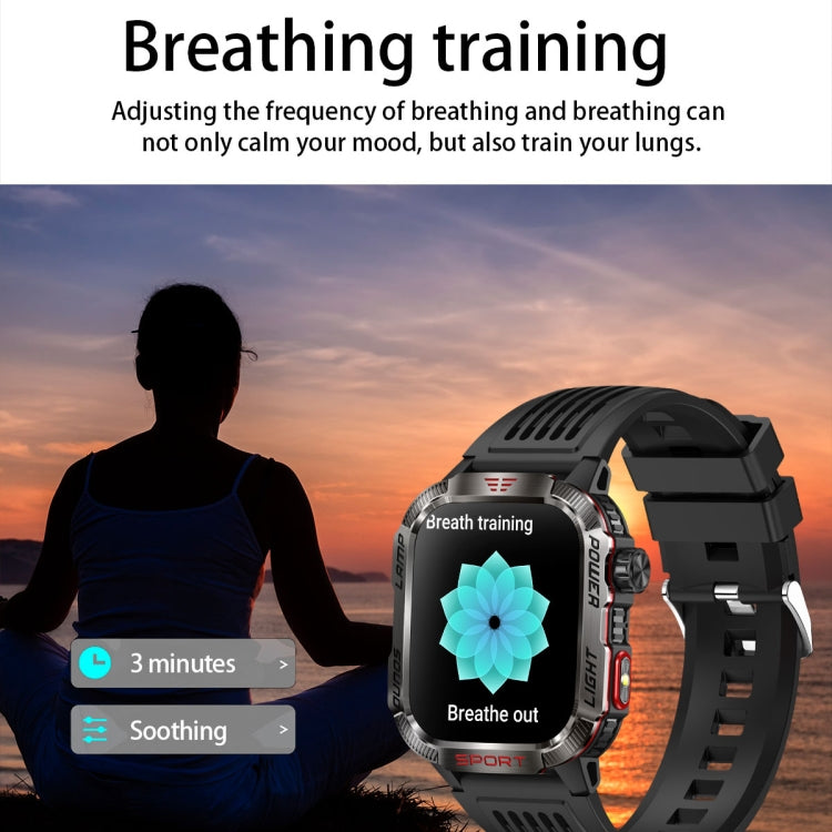 HT29 2.01 inch IPS Screen Triple Proof Smart Watch with Banknote Detector Light(Black)
