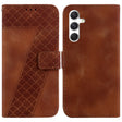For Samsung Galaxy S25 5G Seven-shaped Embossed Leather Phone Case(Brown) - Galaxy S25 5G Cases by PMC Jewellery | Online Shopping South Africa | PMC Jewellery | Buy Now Pay Later Mobicred