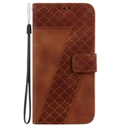 For Samsung Galaxy S25 5G Seven-shaped Embossed Leather Phone Case(Brown)