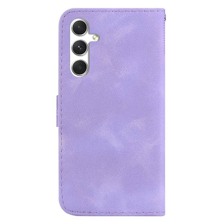 For Samsung Galaxy S25+ 5G Seven-shaped Embossed Leather Phone Case(Purple)