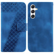 For Samsung Galaxy S25+ 5G Seven-shaped Embossed Leather Phone Case(Blue) - Galaxy S25+ 5G Cases by PMC Jewellery | Online Shopping South Africa | PMC Jewellery | Buy Now Pay Later Mobicred