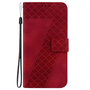 For Samsung Galaxy S25+ 5G Seven-shaped Embossed Leather Phone Case(Red)