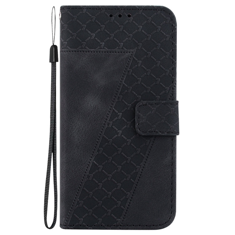 For Samsung Galaxy S25+ 5G Seven-shaped Embossed Leather Phone Case(Black)