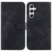 For Samsung Galaxy S25+ 5G Seven-shaped Embossed Leather Phone Case(Black)