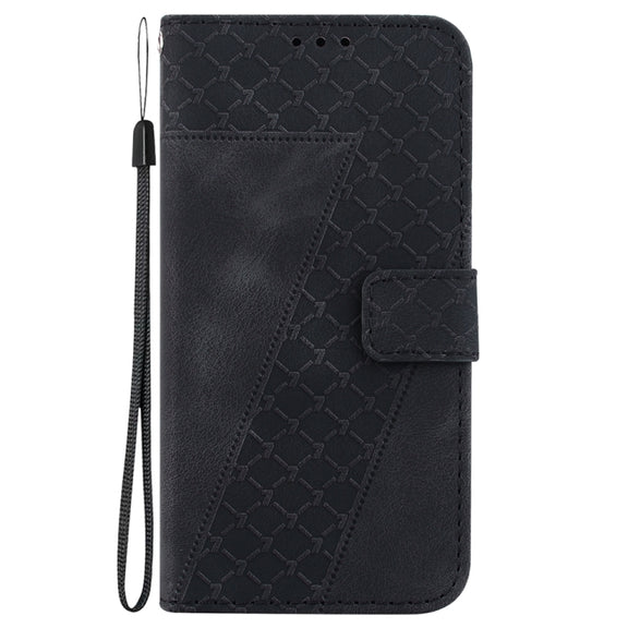 For Samsung Galaxy S25+ 5G Seven-shaped Embossed Leather Phone Case(Black)