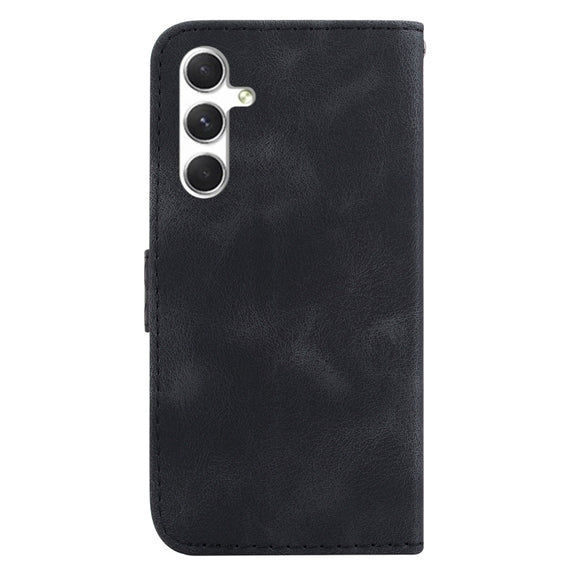 For Samsung Galaxy S25+ 5G Seven-shaped Embossed Leather Phone Case(Black)
