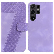 For Samsung Galaxy S25 Ultra 5G Seven-shaped Embossed Leather Phone Case(Purple)