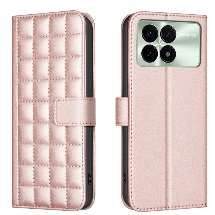 For Redmi K70 / K70 Pro Square Texture Leather Phone Case(Rose Gold)