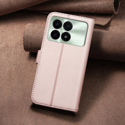 For Redmi K70 / K70 Pro Square Texture Leather Phone Case(Rose Gold)