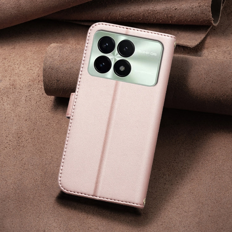 For Redmi K70 / K70 Pro Square Texture Leather Phone Case(Rose Gold)