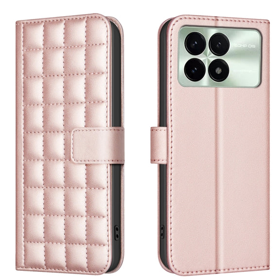 For Redmi K70 / K70 Pro Square Texture Leather Phone Case(Rose Gold)