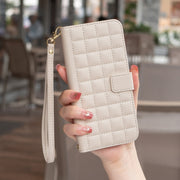 For Redmi K70 / K70 Pro Square Texture Leather Phone Case(Beige)