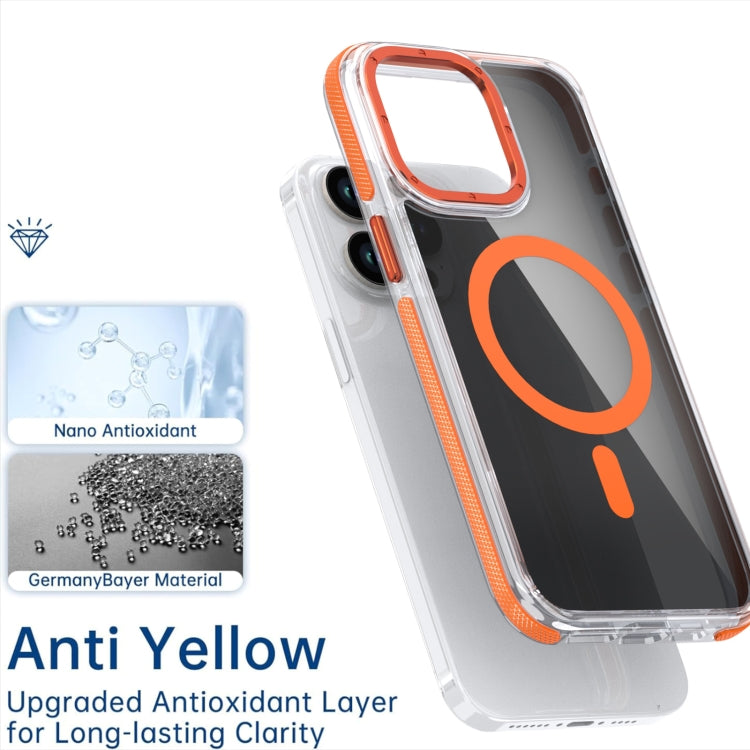 For iPhone 16 Plus Magsafe Dual-Color Transparent Black Full Coverage Phone Case(Gray)