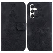 For Samsung Galaxy S25+ 5G Lily Embossed Leather Phone Case(Black)