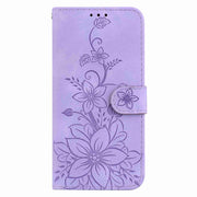 For Samsung Galaxy S25 Ultra 5G Lily Embossed Leather Phone Case(Purple)