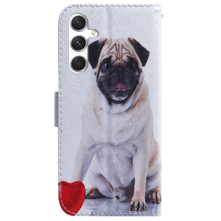 For Samsung Galaxy S25+ 5G Coloured Drawing Flip Leather Phone Case(Pug)