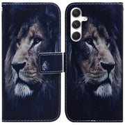 For Samsung Galaxy S25+ 5G Coloured Drawing Flip Leather Phone Case(Lion)