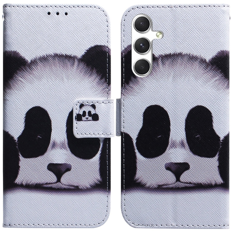 For Samsung Galaxy S25+ 5G Coloured Drawing Flip Leather Phone Case(Panda)