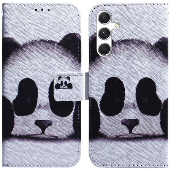 For Samsung Galaxy S25+ 5G Coloured Drawing Flip Leather Phone Case(Panda)