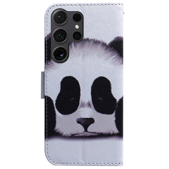 For Samsung Galaxy S25 Ultra 5G Coloured Drawing Flip Leather Phone Case(Panda)