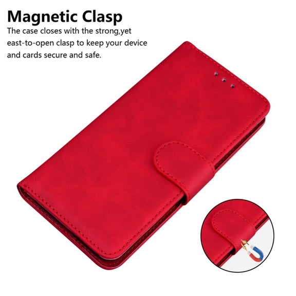 For Samsung Galaxy S25+ 5G Skin Feel Pure Color Flip Leather Phone Case(Red)