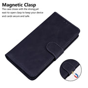 For Samsung Galaxy S25+ 5G Skin Feel Pure Color Flip Leather Phone Case(Black)