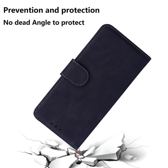 For Samsung Galaxy S25+ 5G Skin Feel Pure Color Flip Leather Phone Case(Black)