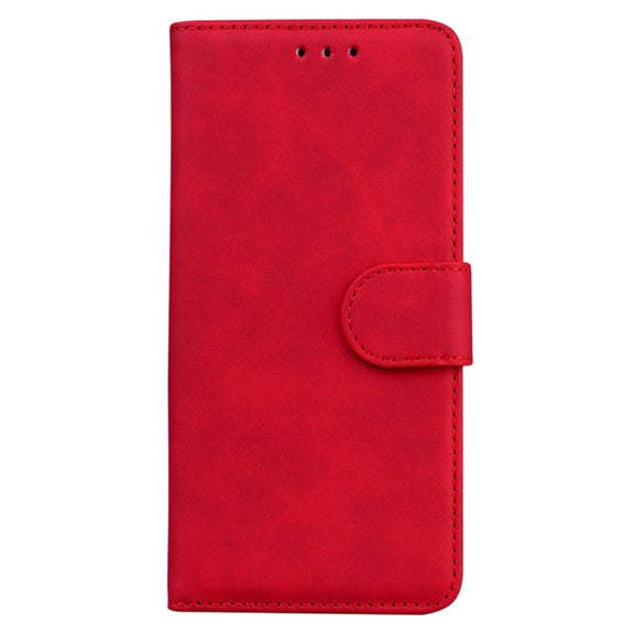 For Samsung Galaxy S25 Ultra 5G Skin Feel Pure Color Flip Leather Phone Case(Red)