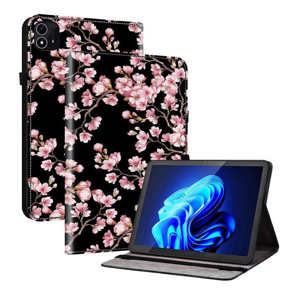For itel Pad One 10.1 Crystal Texture Painted Leather Smart Tablet Case(Plum Bossom)